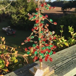 NWT 15” Bejeweled gold Christmas trees